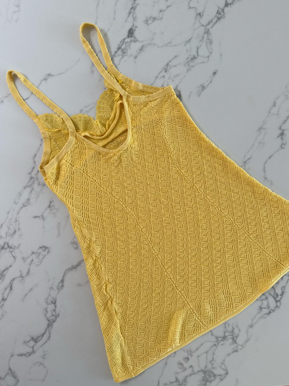 Free People Intimately Scarlett Pointelle Slip Dress - Crocus Yellow - Size S - Picture 4 of 5